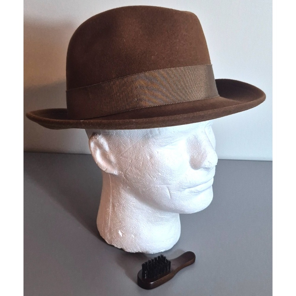 Bailey of Hollywood Mens Blixen LiteFelt Fedora Hat Brown L Packable Water Repel